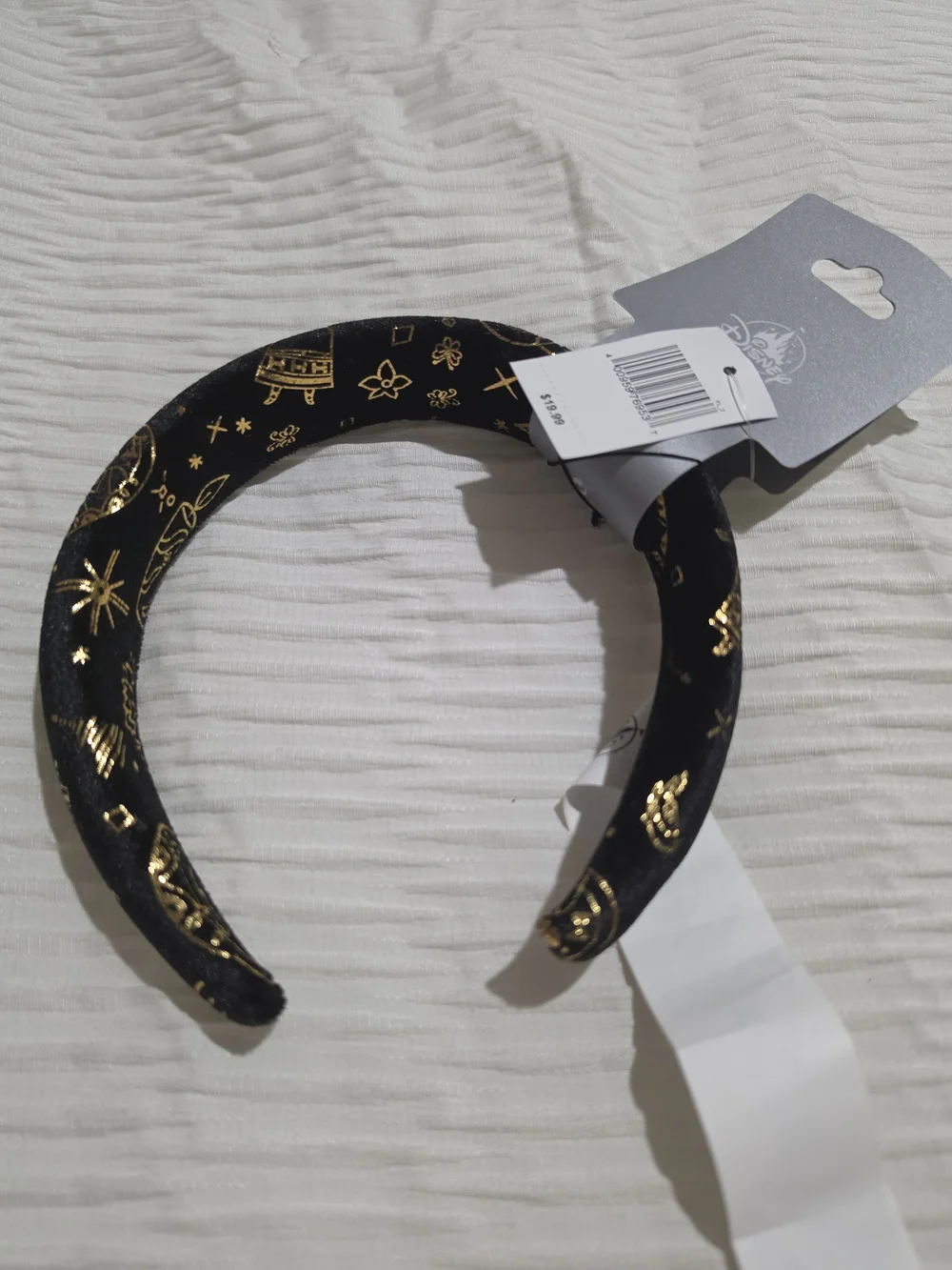 Disney Kids Encanto Black Velvet Headband with Gold Foil New
